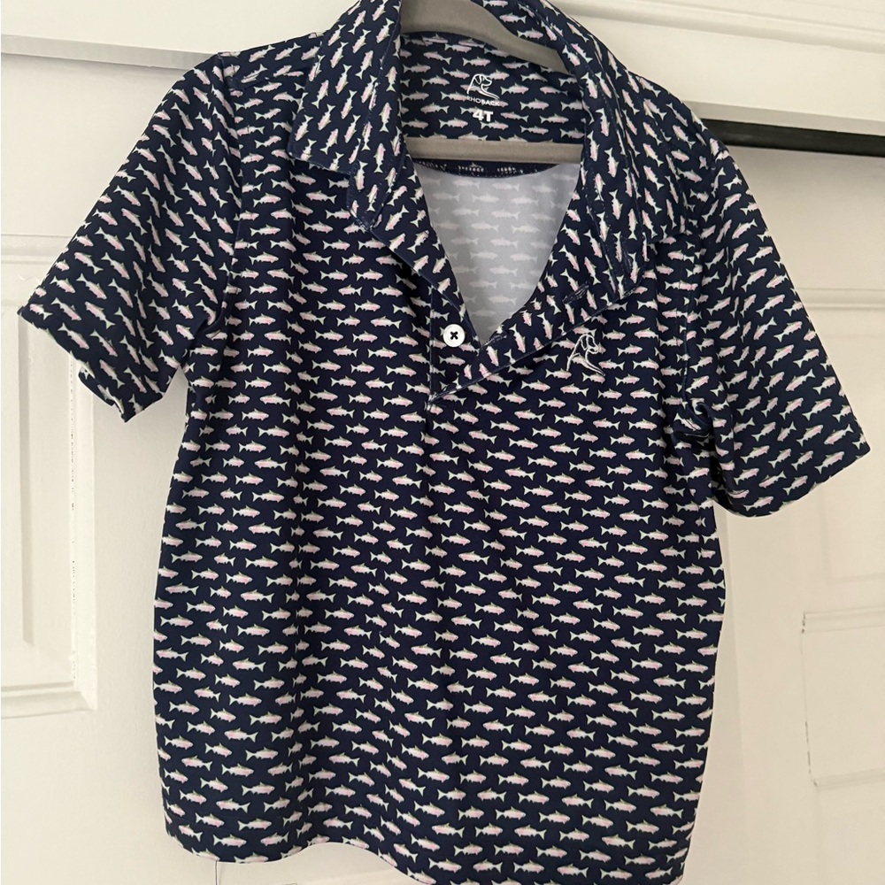 Boys 4T Rhoback Polos - Dinosaur Print and Fish print, performance fabric - Picture 3 of 3
